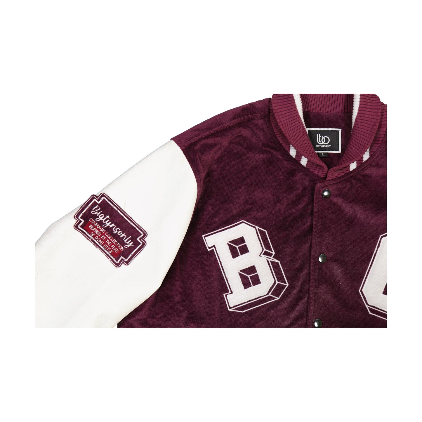 BELIEVE PURPLE VARSITY JACKET