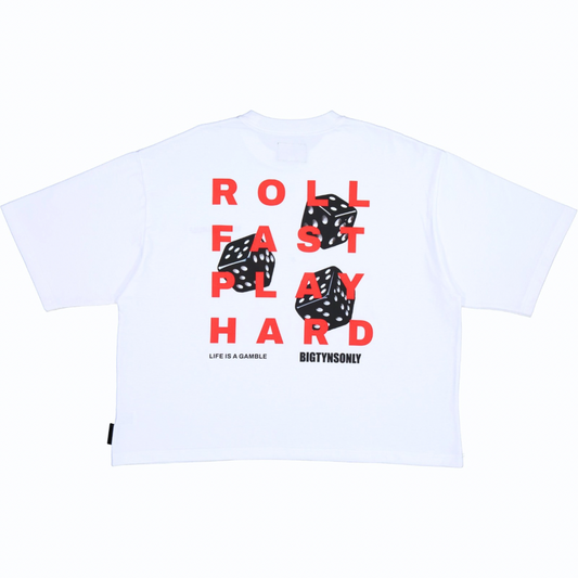 BET ON YOURSELF WHITE CROP T-SHIRT