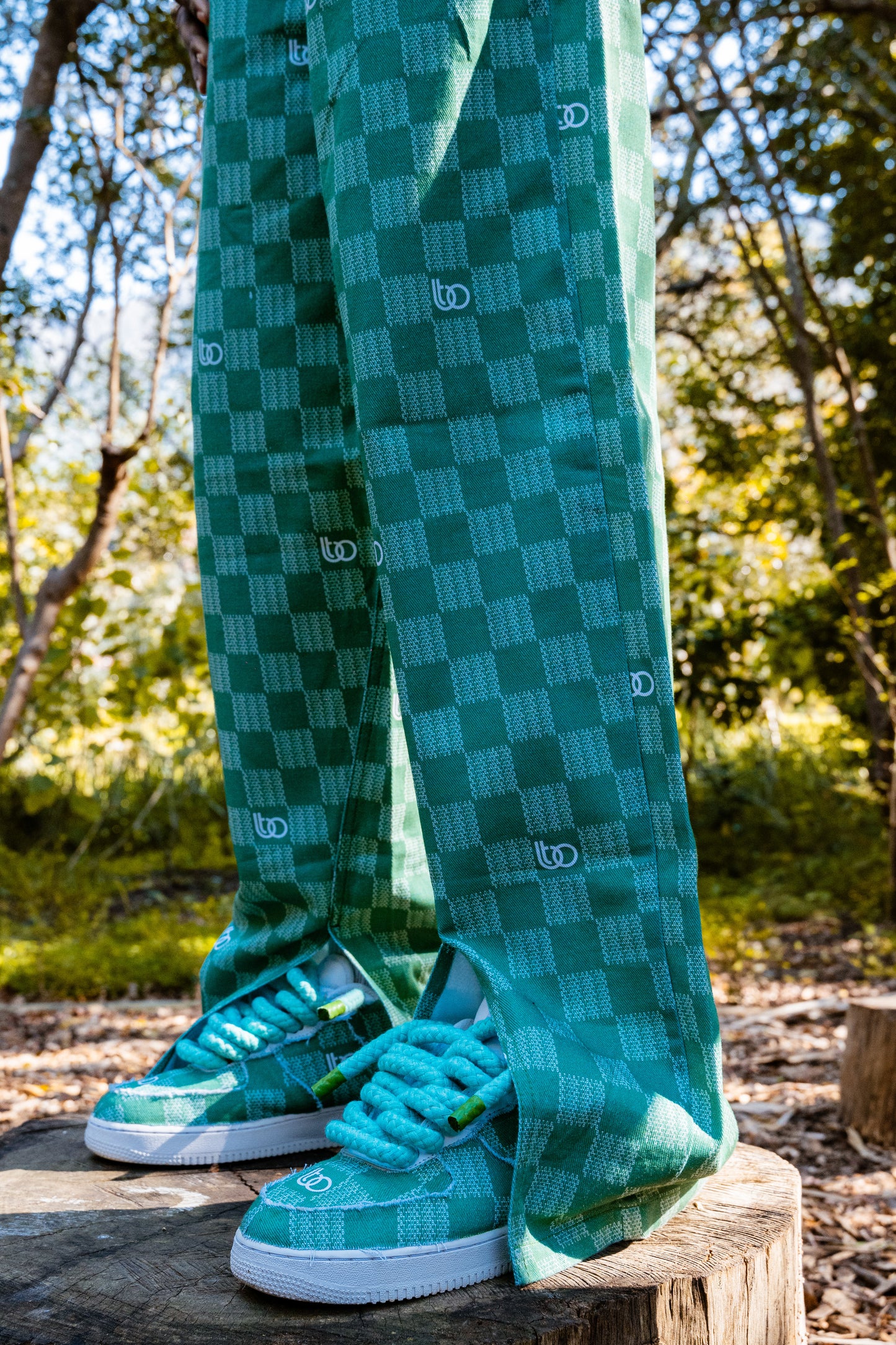 OLIVE BTO LOGO DENIM PANT