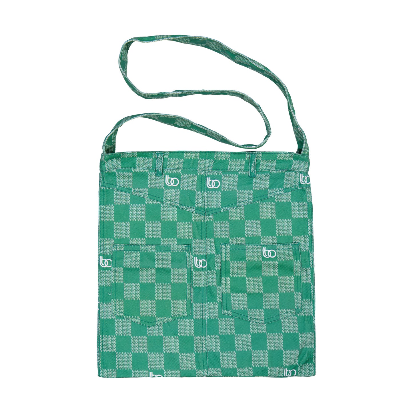 OLIVE BTO LOGO DENIM TOTE BAG