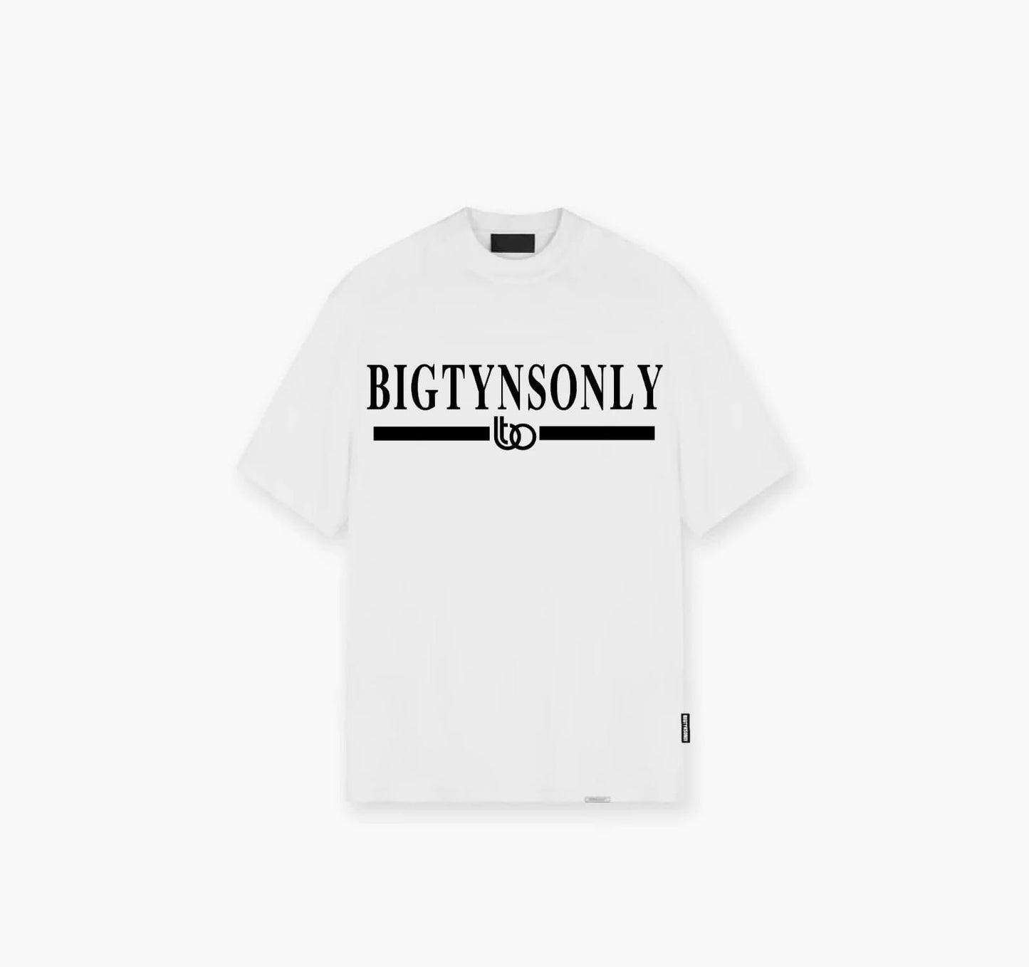 BIGTYNSONLY Essential T Shirt. White, black text