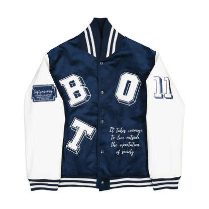 BELIEVE BLUE VARSITY JACKET