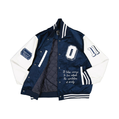 BELIEVE BLUE VARSITY JACKET