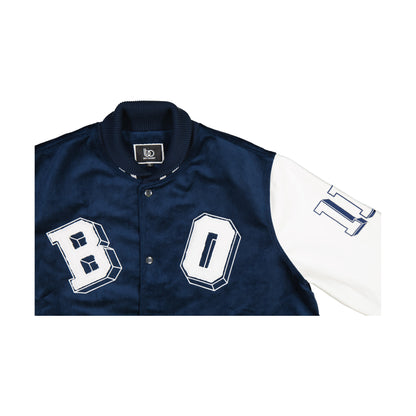 BELIEVE BLUE VARSITY JACKET